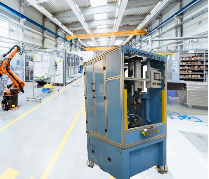 Automated assembly machine on factory floor